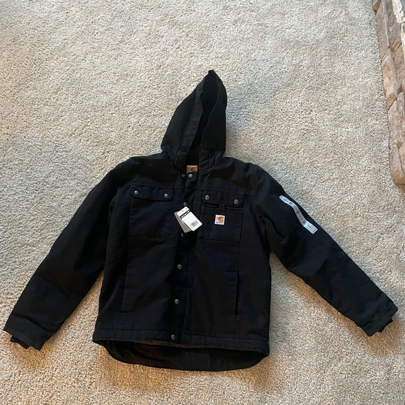 Carhartt Men's Black Sherpa-Lined Utility Jacket - Picture 2 of 2